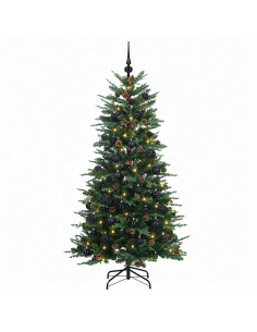 Albero di Natale Artificiale con Rami Pieghevoli 150 cm 150 LED 2