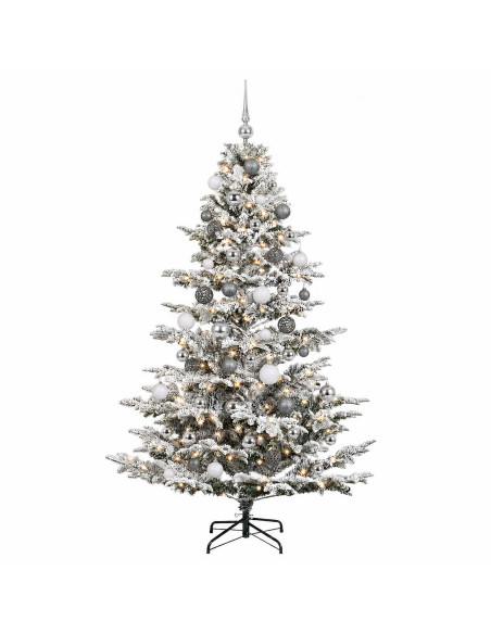 Albero di Natale artificiale con palline 210 cm 300 LED