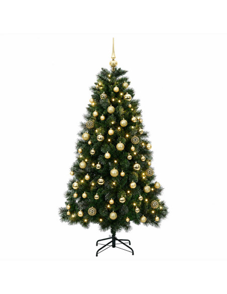 Albero di Natale artificiale con palline 210 cm 300 LED