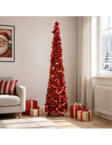 Albero di Natale pop-up 180 cm PET Rosso