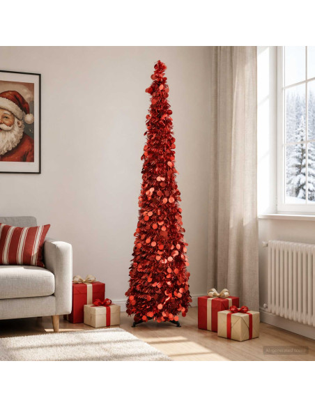Albero di Natale pop-up 180 cm PET Rosso