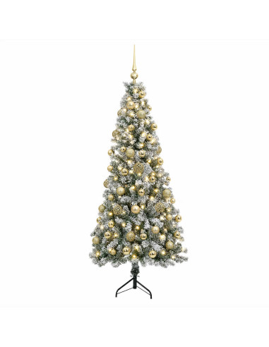 Albero di Natale artificiale con palline 210 cm 300 LED