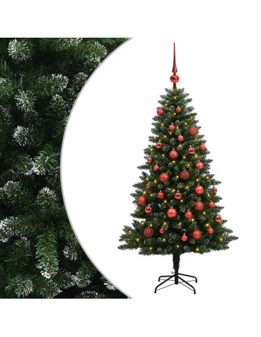 Albero di Natale Artificiale con Palline 150 cm 150 LED