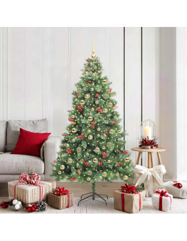 Albero di Natale artificiale 300 LED Bianco caldo PVC e Metallo