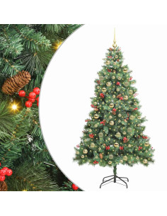 Albero di Natale artificiale 300 LED Bianco caldo PVC e Metallo 2