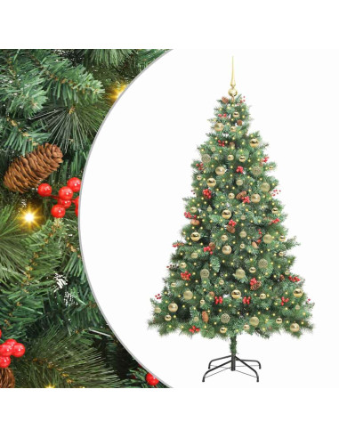 Albero di Natale artificiale 300 LED Bianco caldo PVC e Metallo