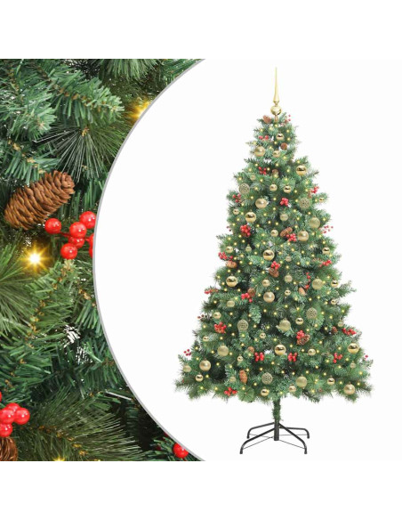 Albero di Natale artificiale 300 LED Bianco caldo PVC e Metallo