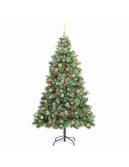 Albero di Natale artificiale 300 LED Bianco caldo PVC e Metallo