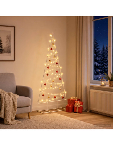Albero di Natale in metallo con LED KUOPIO 125 cm Bianco caldo