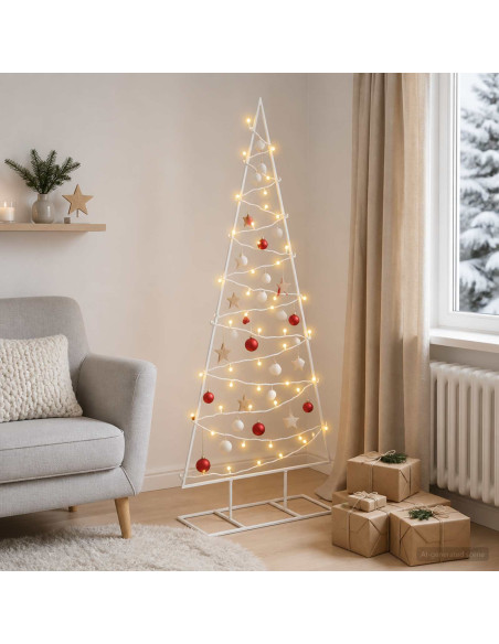 Albero di Natale in metallo con LED KUOPIO 125 cm Bianco caldo