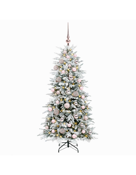 Albero di Natale Artificiale con Rami Pieghevoli 150 cm 150 LED