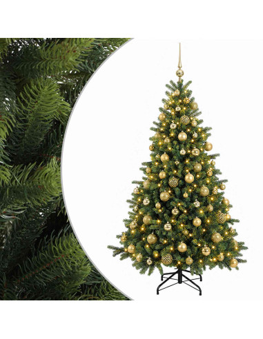 Albero di Natale artificiale con palline 240 cm 300 LED