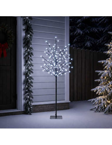 Albero di Natale con palline LED Nero 18 x 18 x 120 cm Acciaio