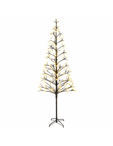 Albero di Natale con luci LED Nero 240 cm Acciaio 268 LED