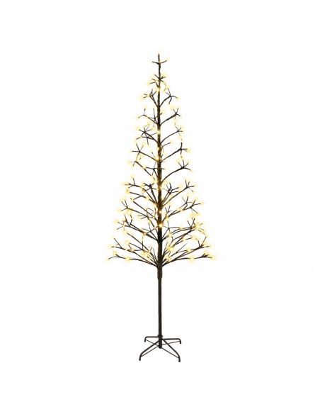 Albero di Natale con luci LED Nero 240 cm Acciaio 268 LED