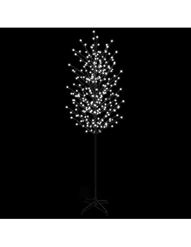 Albero di Natale con palline LED Nero 240 cm Acciaio 280 LED
