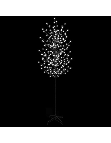 Albero di Natale con palline LED Nero 240 cm Acciaio 280 LED