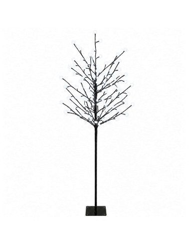 Albero di Natale con palline LED Nero 18 x 18 x 120 cm Acciaio