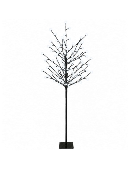 Albero di Natale con palline LED Nero 18 x 18 x 120 cm Acciaio