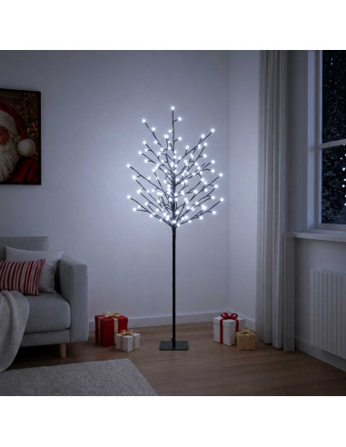 Albero di Natale con palline LED Nero 18 x 18 x 120 cm Acciaio