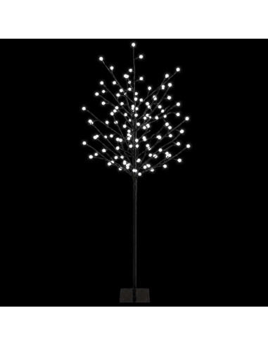 Albero di Natale con palline LED Nero 18 x 18 x 120 cm Acciaio