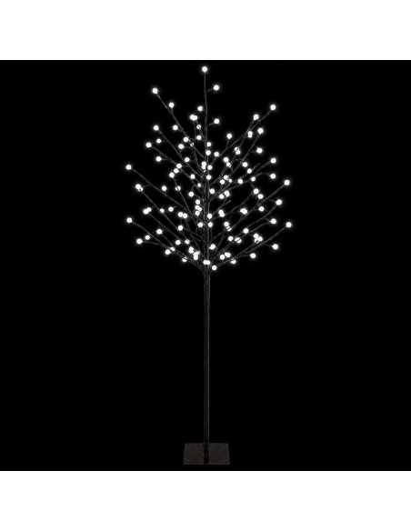 Albero di Natale con palline LED Nero 18 x 18 x 120 cm Acciaio