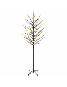 Albero di Natale con palline LED Nero 210 cm Acciaio 250 LED 2