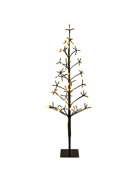 Albero di Natale con luci LED Nero 18 x 18 x 120 cm Acciaio