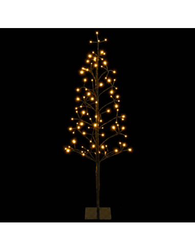 Albero di Natale con luci LED Nero 18 x 18 x 120 cm Acciaio