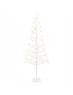 Albero di Natale con luci LED Bianco 20 x 20 x 180 cm Acciaio 2