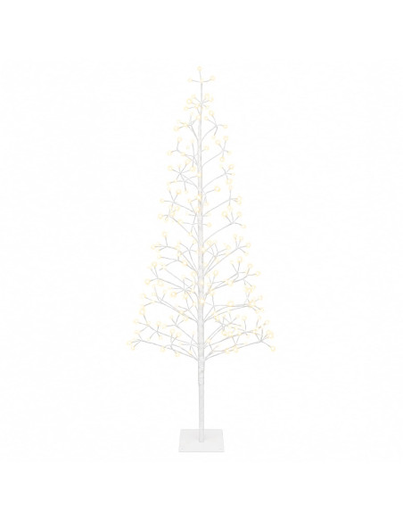 Albero di Natale con luci LED Bianco 20 x 20 x 180 cm Acciaio