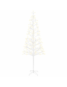 Albero di Natale con luci LED Bianco 47 x 240 cm Acciaio 2