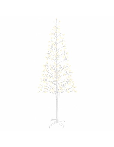 Albero di Natale con luci LED Bianco 47 x 240 cm Acciaio