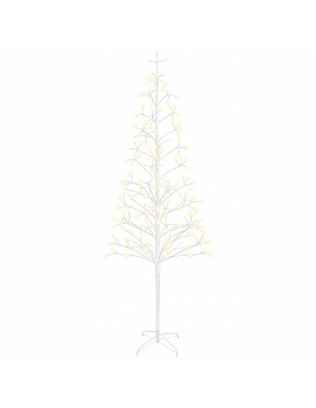Albero di Natale con luci LED Bianco 47 x 240 cm Acciaio