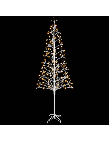 Albero di Natale con luci LED Bianco 47 x 240 cm Acciaio