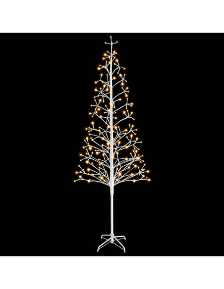Albero di Natale con luci LED Bianco 47 x 240 cm Acciaio