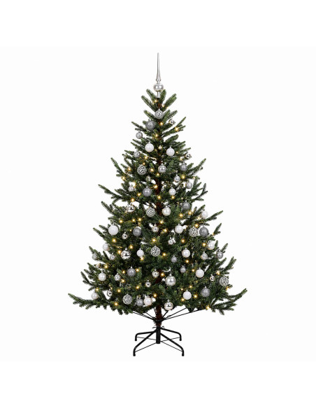Albero di Natale artificiale con palline 180 cm 300 LED