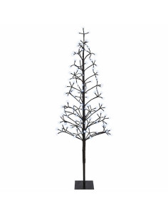 Albero di Natale con luci LED Nero 18 x 18 x 150 cm Acciaio 2
