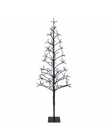 Albero di Natale con luci LED Nero 18 x 18 x 150 cm Acciaio