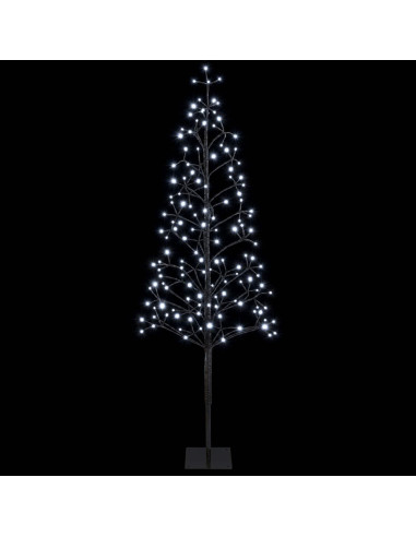 Albero di Natale con luci LED Nero 18 x 18 x 150 cm Acciaio