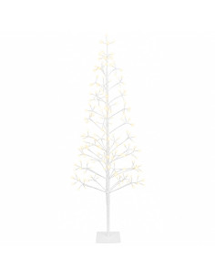 Albero di Natale con luci LED Bianco 18 x 18 x 150 cm Acciaio 2