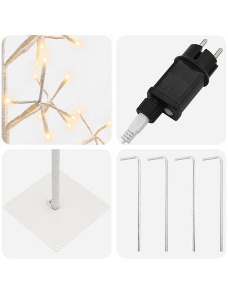 Albero di Natale con luci LED Bianco 18 x 18 x 150 cm Acciaio