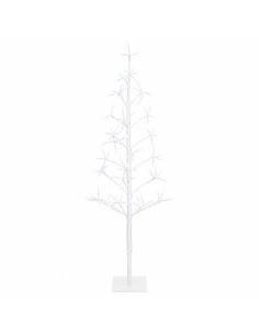 Albero di Natale con luci LED Bianco 18 x 18 x 120 cm Acciaio 2