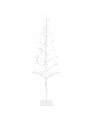 Albero di Natale con luci LED Bianco 18 x 18 x 120 cm Acciaio
