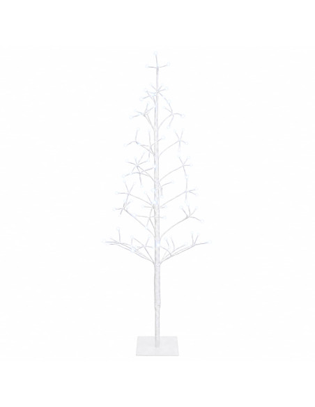 Albero di Natale con luci LED Bianco 18 x 18 x 120 cm Acciaio