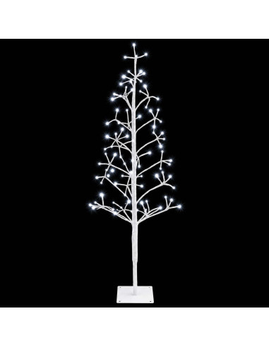 Albero di Natale con luci LED Bianco 18 x 18 x 120 cm Acciaio