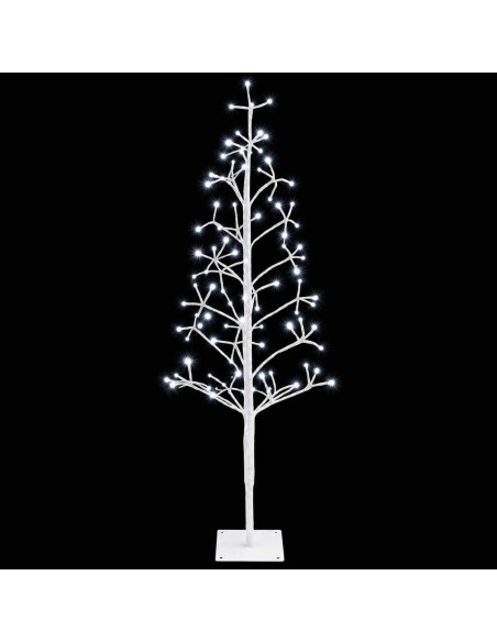 Albero di Natale con luci LED Bianco 18 x 18 x 120 cm Acciaio