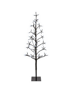 Albero di Natale con luci LED Nero 18 x 18 x 120 cm Acciaio 2