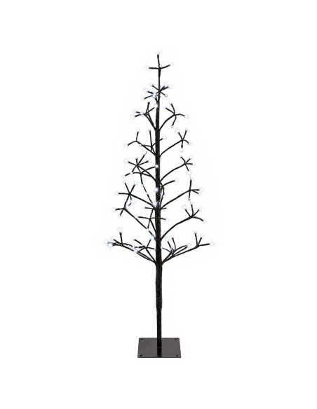 Albero di Natale con luci LED Nero 18 x 18 x 120 cm Acciaio
