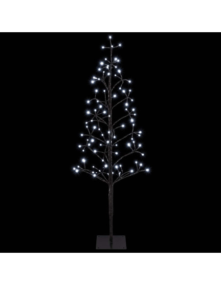 Albero di Natale con luci LED Nero 18 x 18 x 120 cm Acciaio